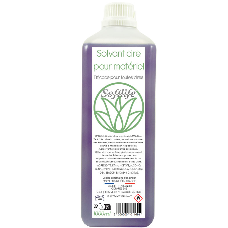 Solvant nettoyant cire pour materiel 1lt